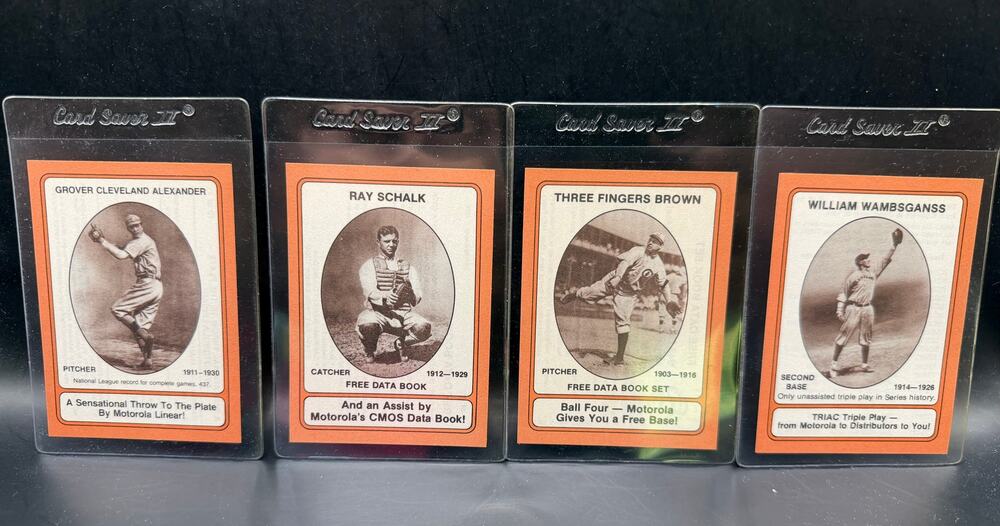 4 - 1976 Motorola Baseball Cards Grover Cleveland Alexander, Three Fingers Brown